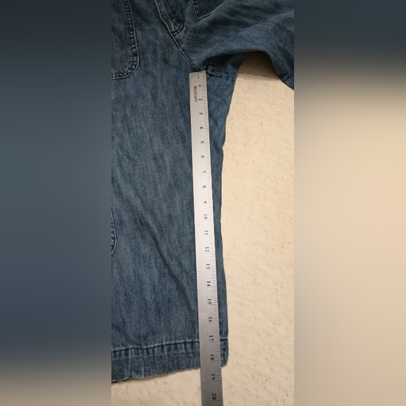 Lee One True Fit Capri Cargo Denim 10 Medium Women's Blue Lower Of The Waist - Picture 8 of 8